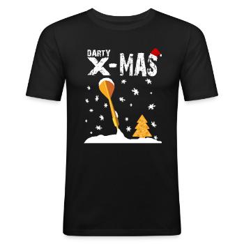 Darty x - max - Männer Slim Fit T-Shirt - Schwarz - Vorne - Nik (191cm)
