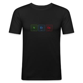 Nerdy Periodic Table - Men's Slim Fit T-Shirt - black - Front - Nik (191cm)