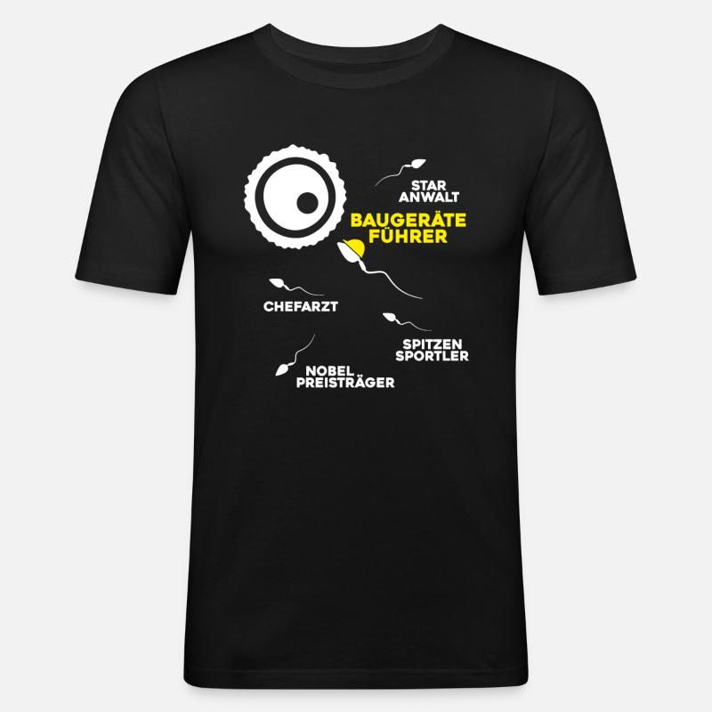 Baugeräteführer Kranführer Baggerfahrer Baugeräte - Männer Slim Fit T-Shirt - Schwarz