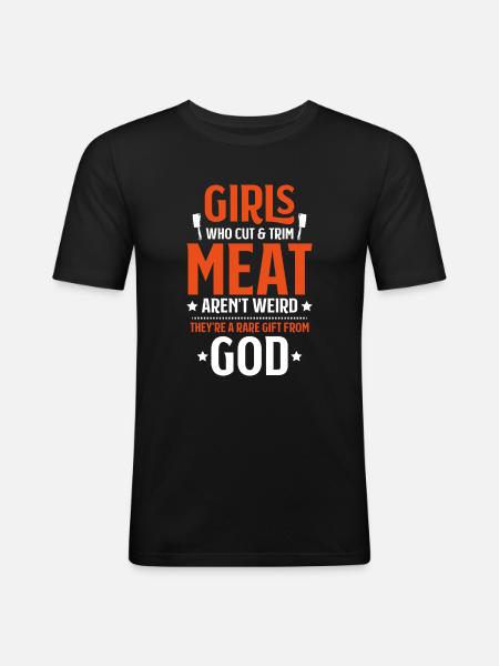 Boucher boucher boucher - T-shirt près du corps Homme - noir
