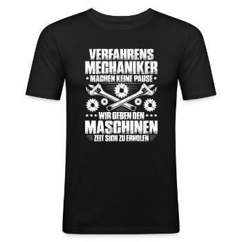 Verfahrensmechaniker Verfahrensmechanikerin - Männer Slim Fit T-Shirt - Schwarz - Vorne - Nik (191cm)