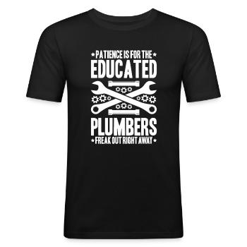 Usine mécanicien plombier plombier chauffage sanitaire - T-shirt près du corps Homme - noir - Devant - Nik (191cm)