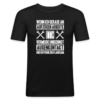 Elevator Fitter Elevator Mechanic Elevator Mechanic - Men's Slim Fit T-Shirt - black - Front - Nik (191cm)