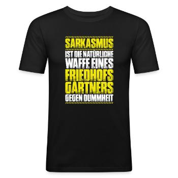 Friedhofsgärtner Friedhof Cemetery Gardener - Männer Slim Fit T-Shirt - Schwarz - Vorne - Nik (191cm)