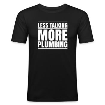 Usine mécanicien plombier plombier chauffage sanitaire - T-shirt près du corps Homme - noir - Devant - Nik (191cm)