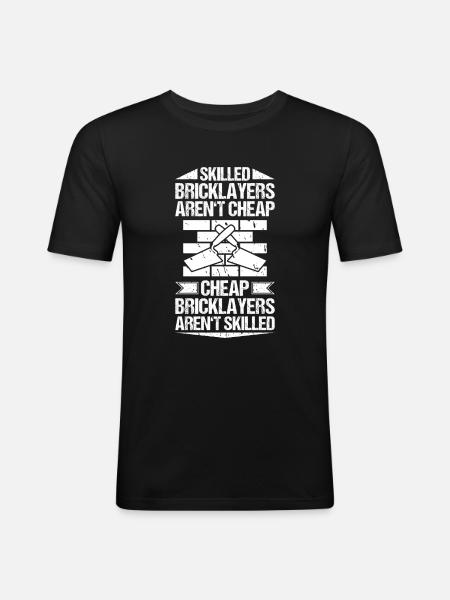 Maître Maçonnerie Maçonnerie Maçon Maçon - T-shirt près du corps Homme - noir