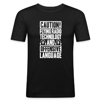 Amateurfunker Amateurfunk Radio Ham Amateur Radio - Männer Slim Fit T-Shirt - Schwarz - Vorne - Nik (191cm)