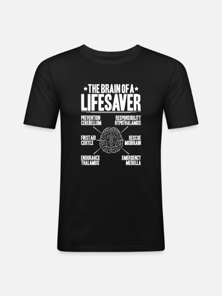 Lifeguard Water Rescue Lifesaver - Men's Slim Fit T-Shirt - black