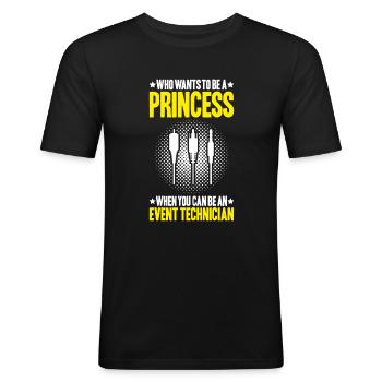 Veranstaltungstechniker Event Technician - Men's Slim Fit T-Shirt - black - Front - Nik (191cm)