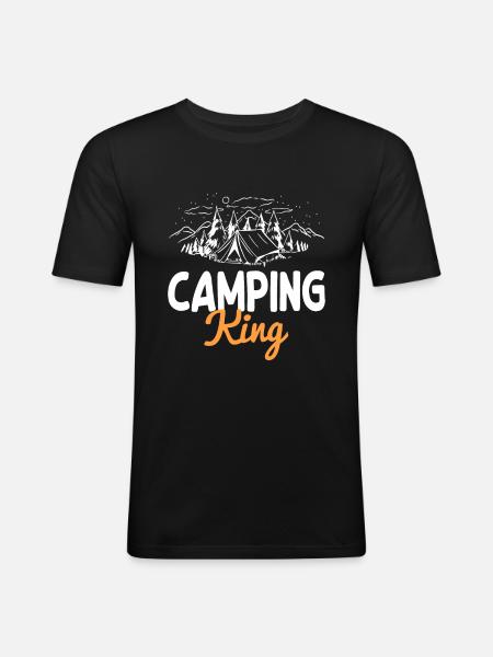 Fun Camping King - Men's Slim Fit T-Shirt - black