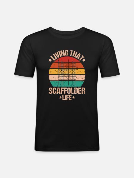 Échafaudage Échafaudage Échafaudage - T-shirt près du corps Homme - noir