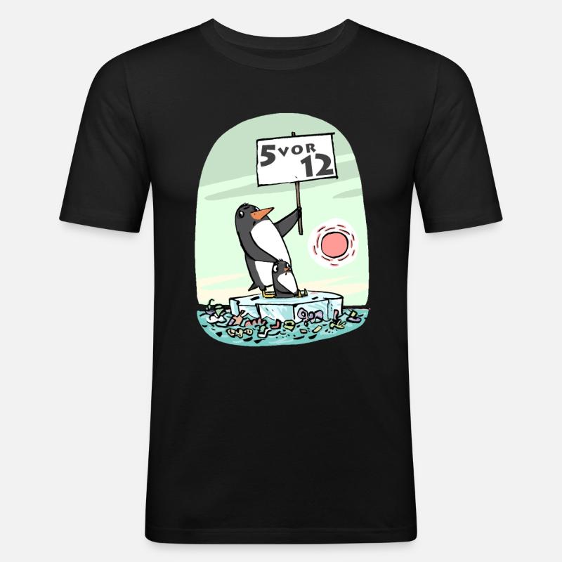 Pinguin - Männer Slim Fit T-Shirt - Schwarz