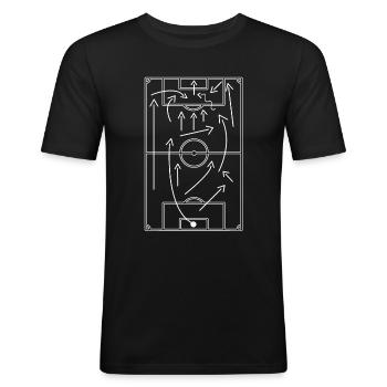 Fußball Taktik Spielfeld Geschenk 2023 Trainer - Männer Slim Fit T-Shirt - Schwarz - Vorne - Nik (191cm)