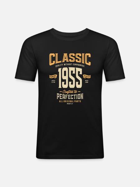 Classic 1955 68th Birthday - Men's Slim Fit T-Shirt - black