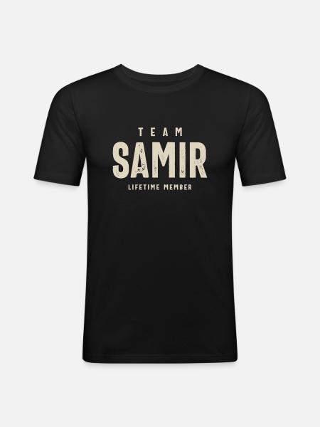 Samir Personalized Name - Men's Slim Fit T-Shirt - black