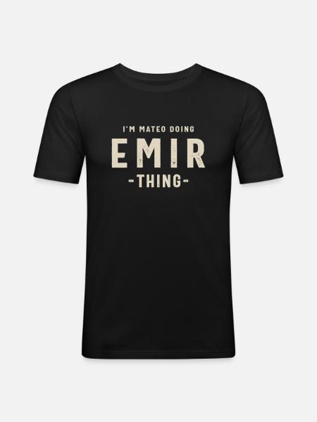 Emir Personalized Name - Men's Slim Fit T-Shirt - black