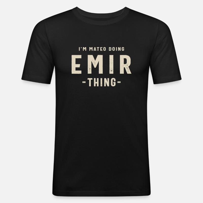 Emir Personalized Name - Men's Slim Fit T-Shirt - black