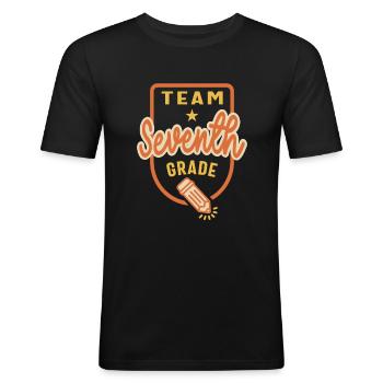 Team Seventh Grade Teacher Student Back to School - Men's Slim Fit T-Shirt - black - Front - Nik (191cm)
