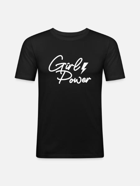 Girl Power - Inspirational - Men's Slim Fit T-Shirt - black