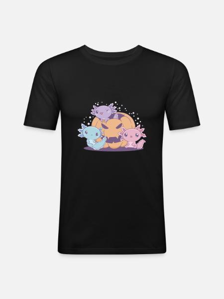 Drôle d’axolotl - T-shirt près du corps Homme - noir