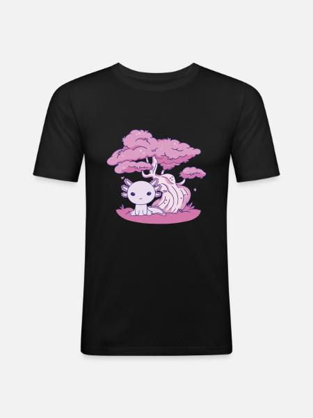 Drôle d’axolotl - T-shirt près du corps Homme - noir