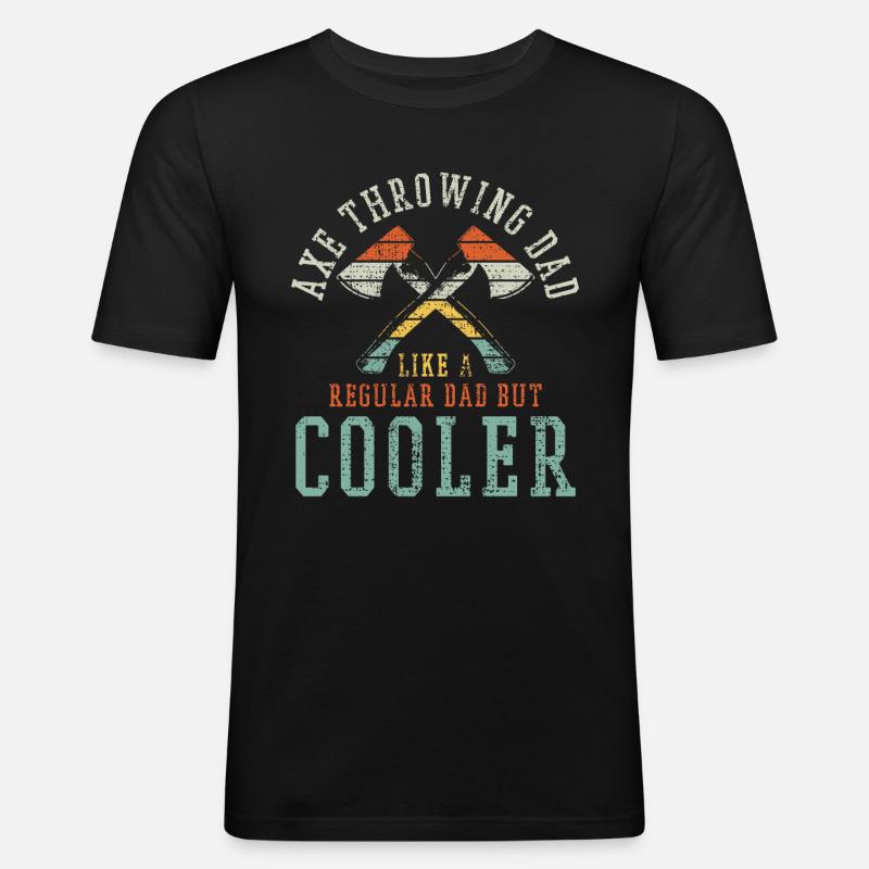 Einzigartige Axtwerfende Lumberjack Fun - Männer Slim Fit T-Shirt - Schwarz