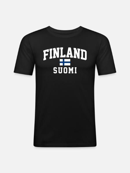 Unique Scandinavian art with - Men's Slim Fit T-Shirt - black