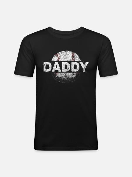 Cool baseball dad, funnier - Men's Slim Fit T-Shirt - black