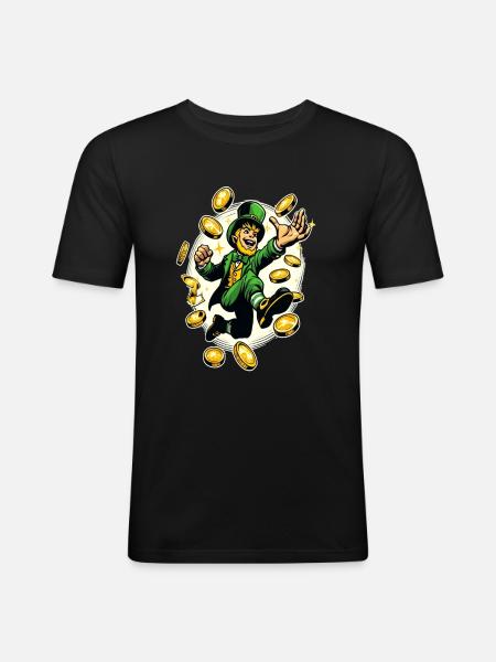 Lucky Leprechaun (Irish Leprechaun) - Men's Slim Fit T-Shirt - black