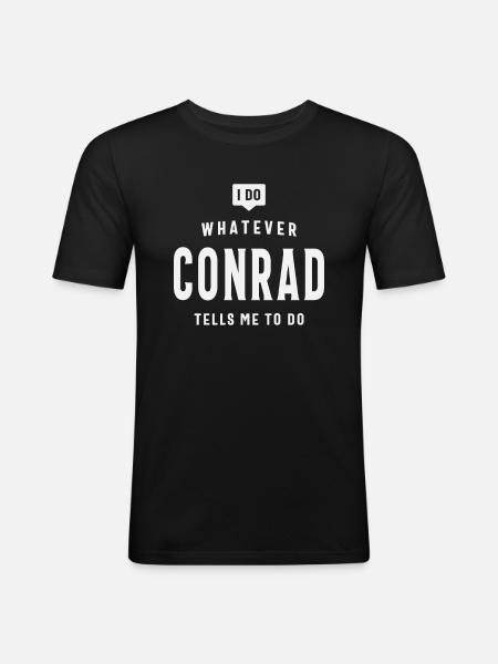 Personalized Name Conrad - Men's Slim Fit T-Shirt - black