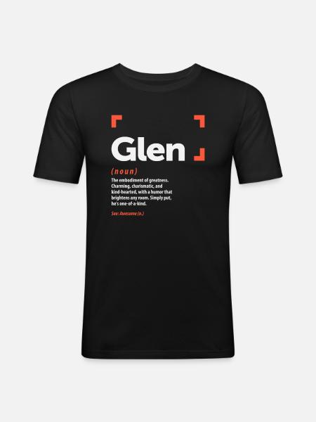 Glen Definition Personalized Name Glen - Men's Slim Fit T-Shirt - black
