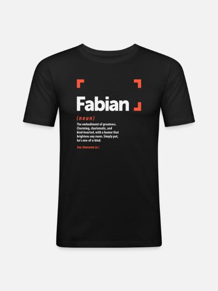 Fabian Definition Personalized Name Fabian - Men's Slim Fit T-Shirt - black
