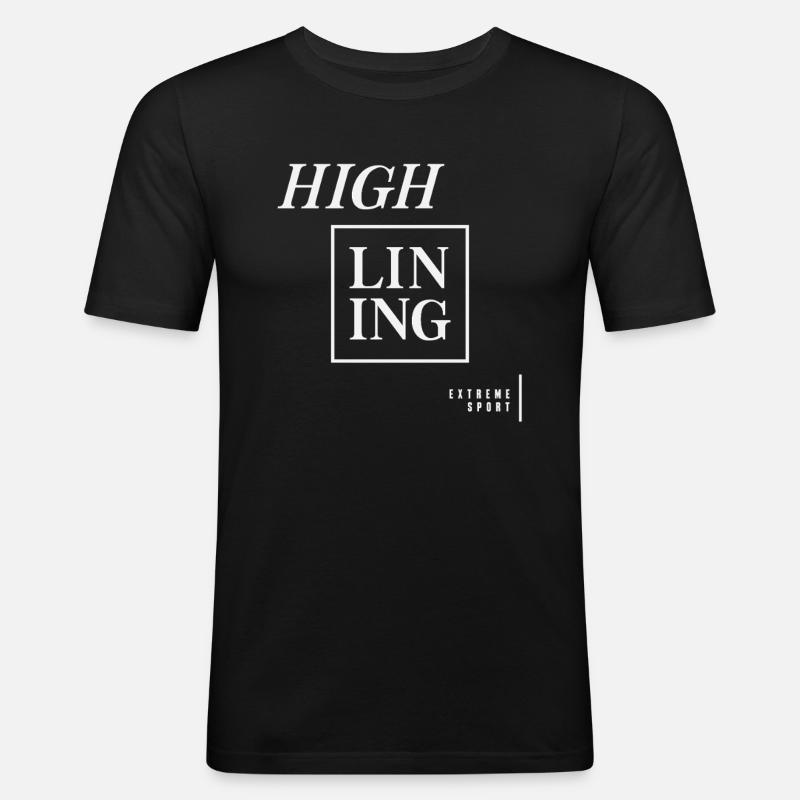 Extremsport Highlining - Männer Slim Fit T-Shirt - Schwarz