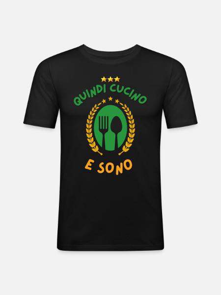 SO I COOK AND I'M - Men's Slim Fit T-Shirt - black