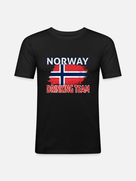 Norway Drinking Team - T-shirt près du corps Homme - noir