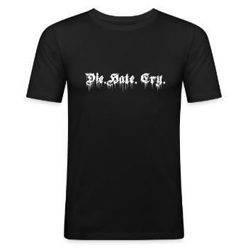 Die Hate Cry - Männer Slim Fit T-Shirt - Schwarz - Vorne - Nik (191cm)