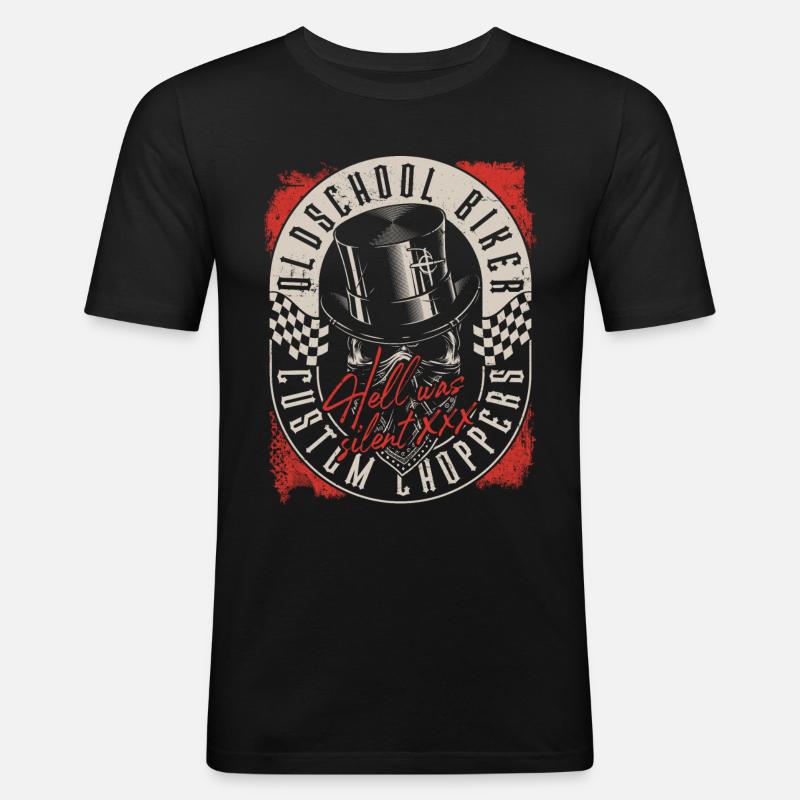 Custom Chopper Biker - T-shirt près du corps Homme - noir