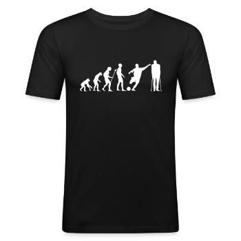 Evolution Fußball gebrochen Verletzung Geschenk - Männer Slim Fit T-Shirt - Schwarz - Vorne - Nik (191cm)