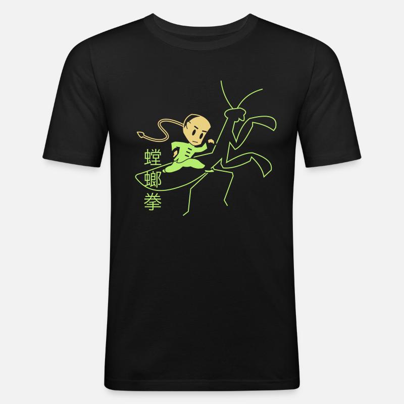 Mantisstyle - Männer Slim Fit T-Shirt - Schwarz