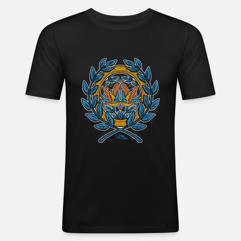 masamune - Männer Slim Fit T-Shirt - Schwarz