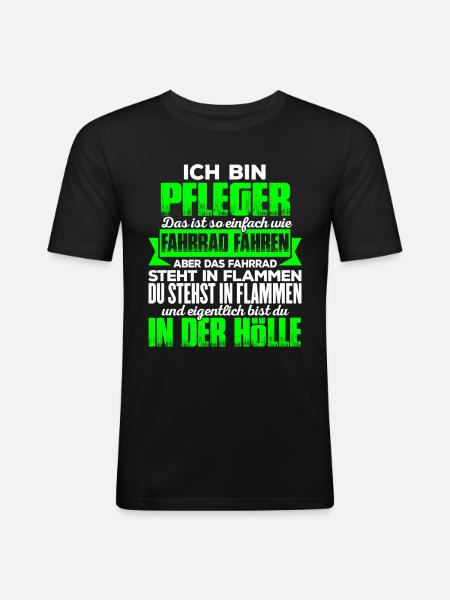 PFLEGER - Hölle - Männer Slim Fit T-Shirt - Schwarz