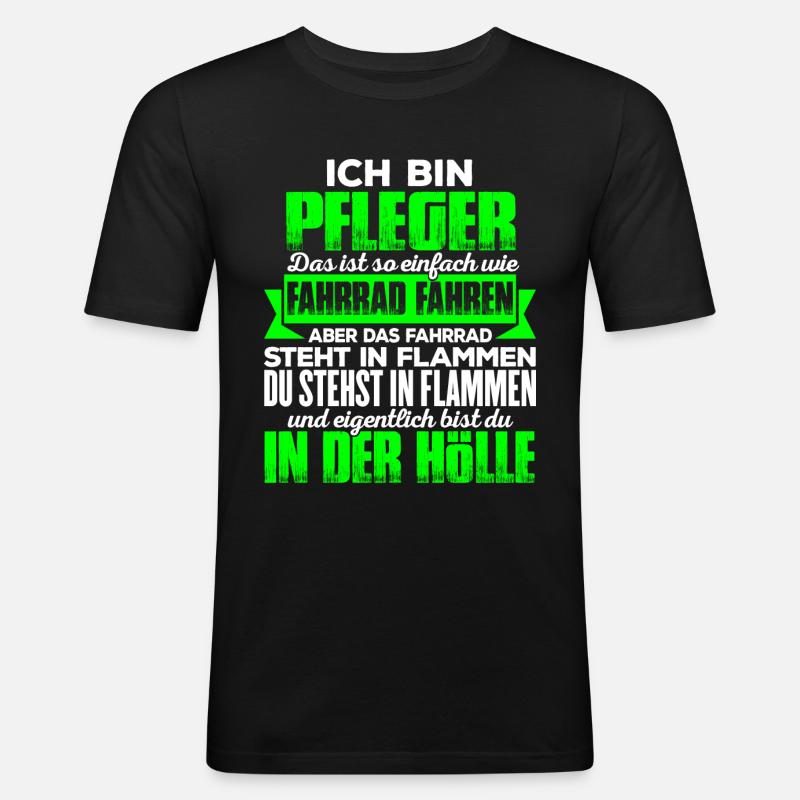 PFLEGER - Hölle - Männer Slim Fit T-Shirt - Schwarz