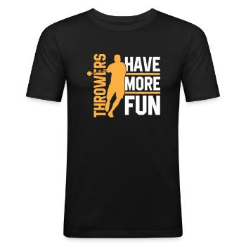 LEICHTATHLETIK - Männer Slim Fit T-Shirt - Schwarz - Vorne - Nik (191cm)
