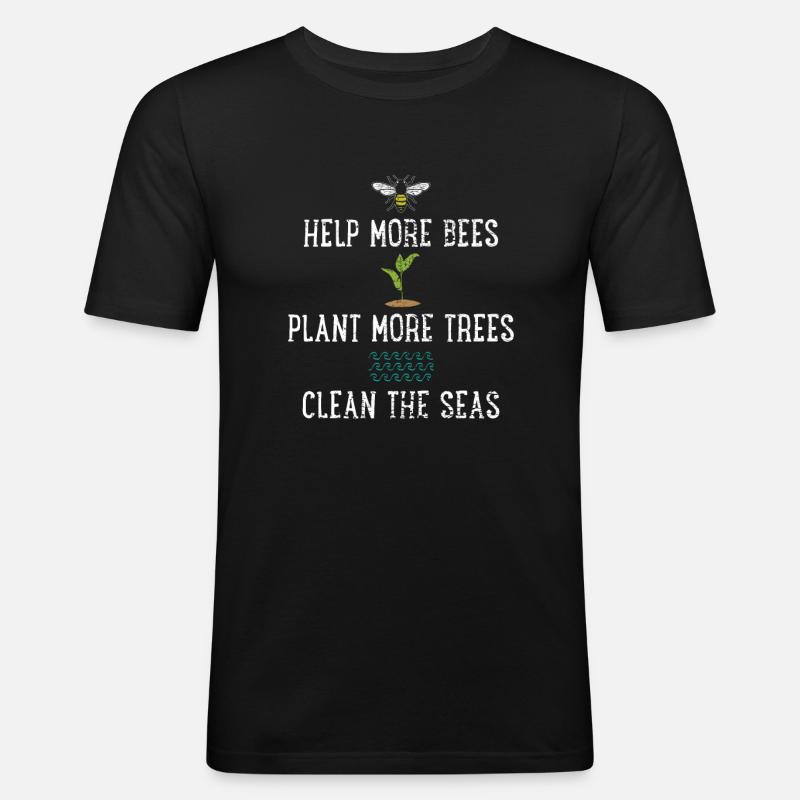 Naturschützer - Männer Slim Fit T-Shirt - Schwarz