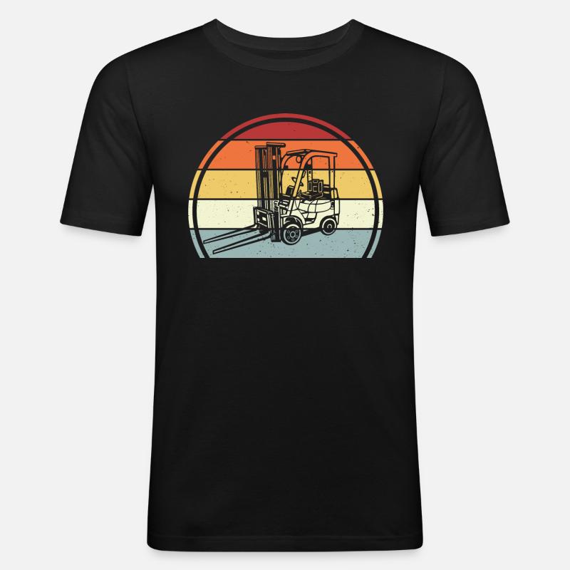 Gabelstapler Stapler - Männer Slim Fit T-Shirt - Schwarz
