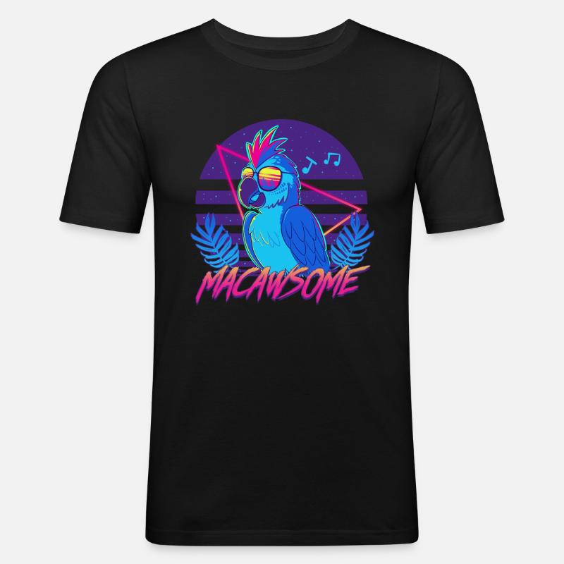 Macawsome - Männer Slim Fit T-Shirt - Schwarz