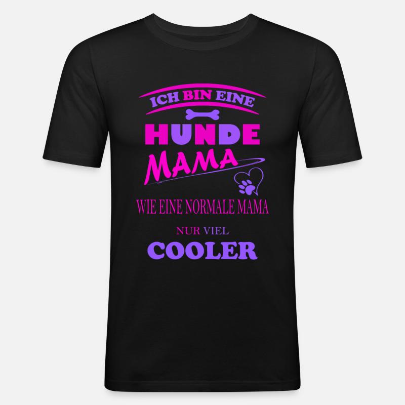 Hunde Mama Knochen - Männer Slim Fit T-Shirt - Schwarz