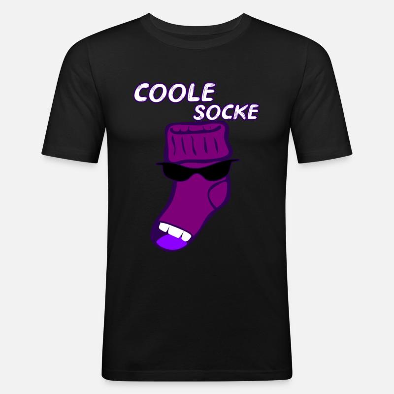 Coole Socke witzig Geschenk Idee - Männer Slim Fit T-Shirt - Schwarz