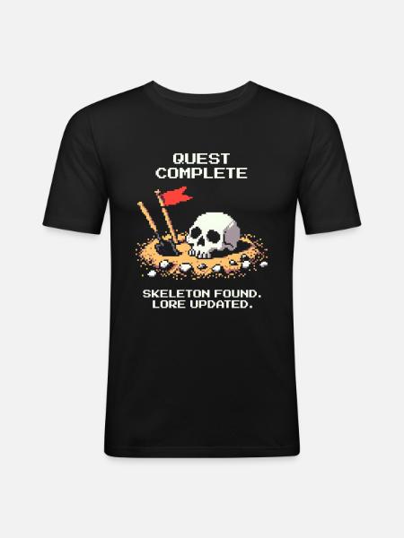 Skeleton found | Archaeology History - Men's Slim Fit T-Shirt - black