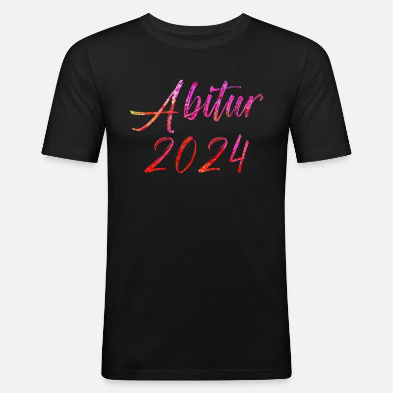 Abitur 2024 - Männer Slim Fit T-Shirt - Schwarz